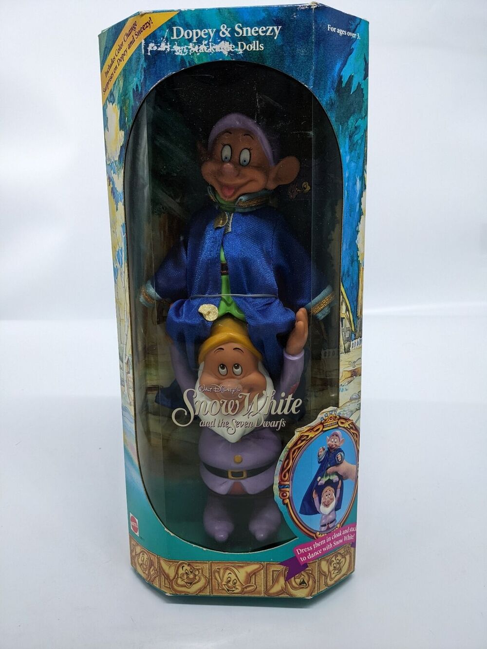 Disney - Dopey and Sneezy Doll - 1992 - 0611 - Snow White and the Seven Dwarfs